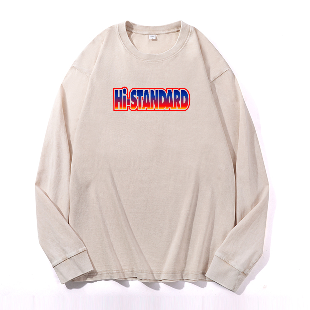 Vintage Cotton Wash Crewneck Long-Sleeve T-Shirt