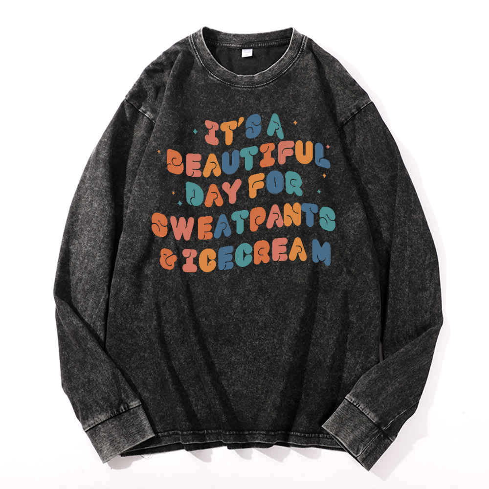 It's A Beautiful Vintage Cotton Wash Long-sleeve T-shirt