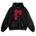 Black Cat Vintage Washed Thick Cotton Hoodie