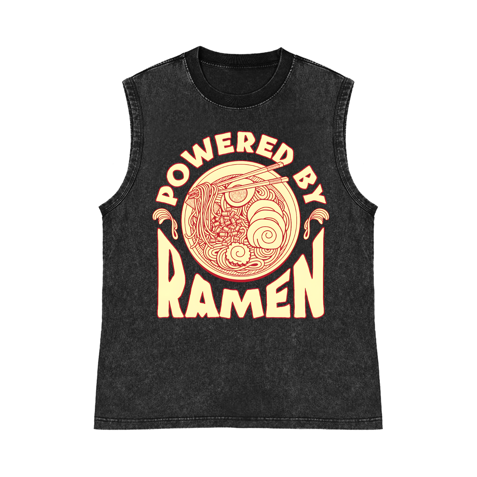 Ramen Pure Cotton Wash-Dyed Sleeveless Tank Top