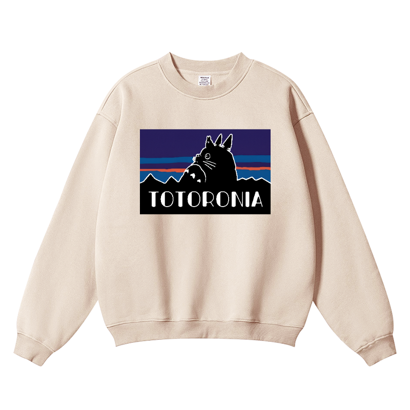 Ghibli Totoro Vintage Cotton Blend Crewneck Sweatshirt