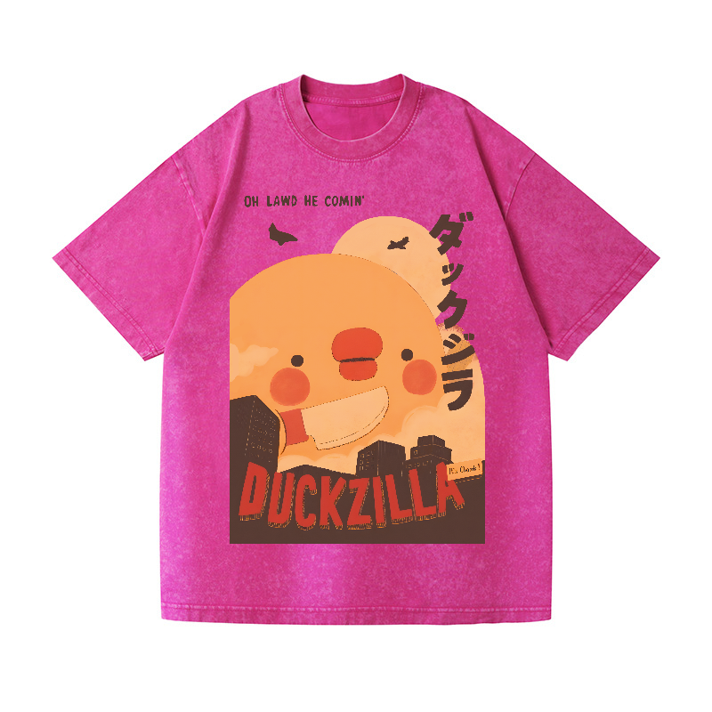 Duck Kaiju Vintage Wash Japanese Design T-Shirt
