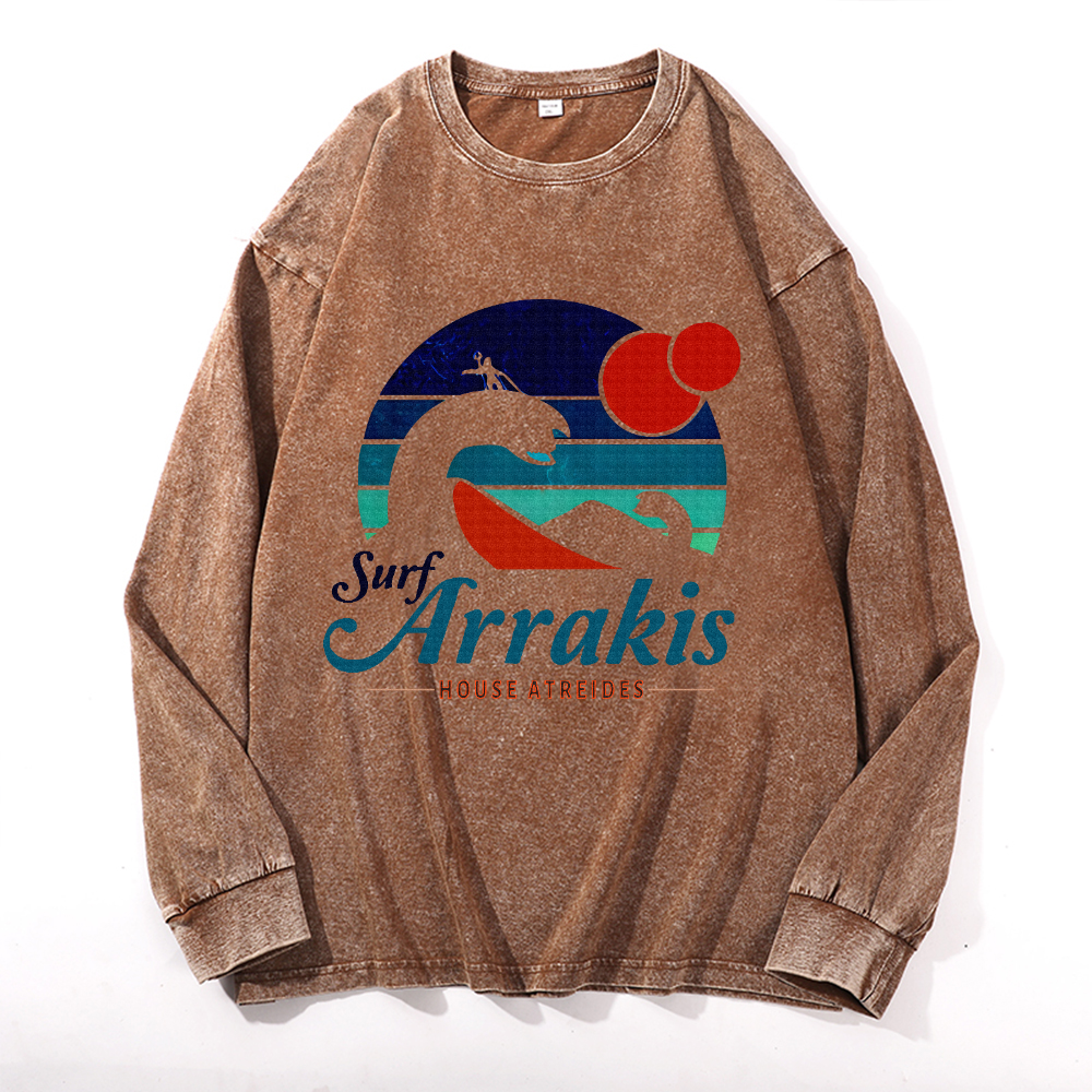 Vintage Cotton Wash Crewneck Long-Sleeve T-Shirt