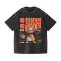 Sushi Cat Salmon Vintage Wash Japanese Design T-Shirt