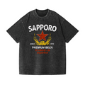 Sapporo Beer Vintage Wash Japanese Design T-Shirt