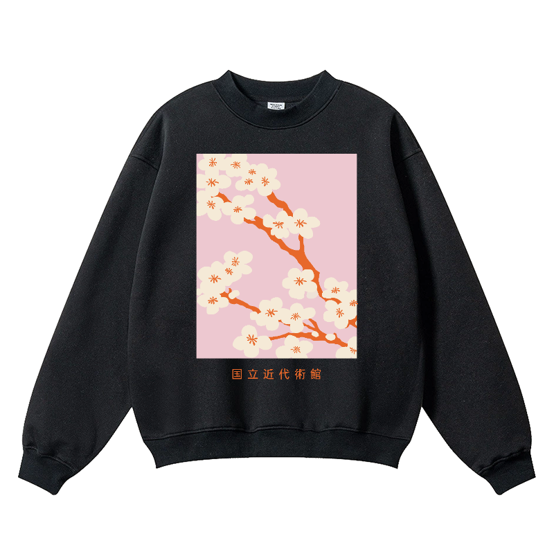 Sakura Vintage Cotton Blend Crewneck Sweatshirt