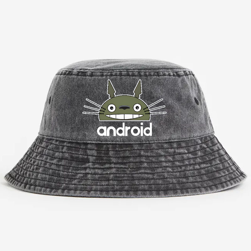 Ghibli Totoro Android Vintage 100% Cotton Bucket Hat