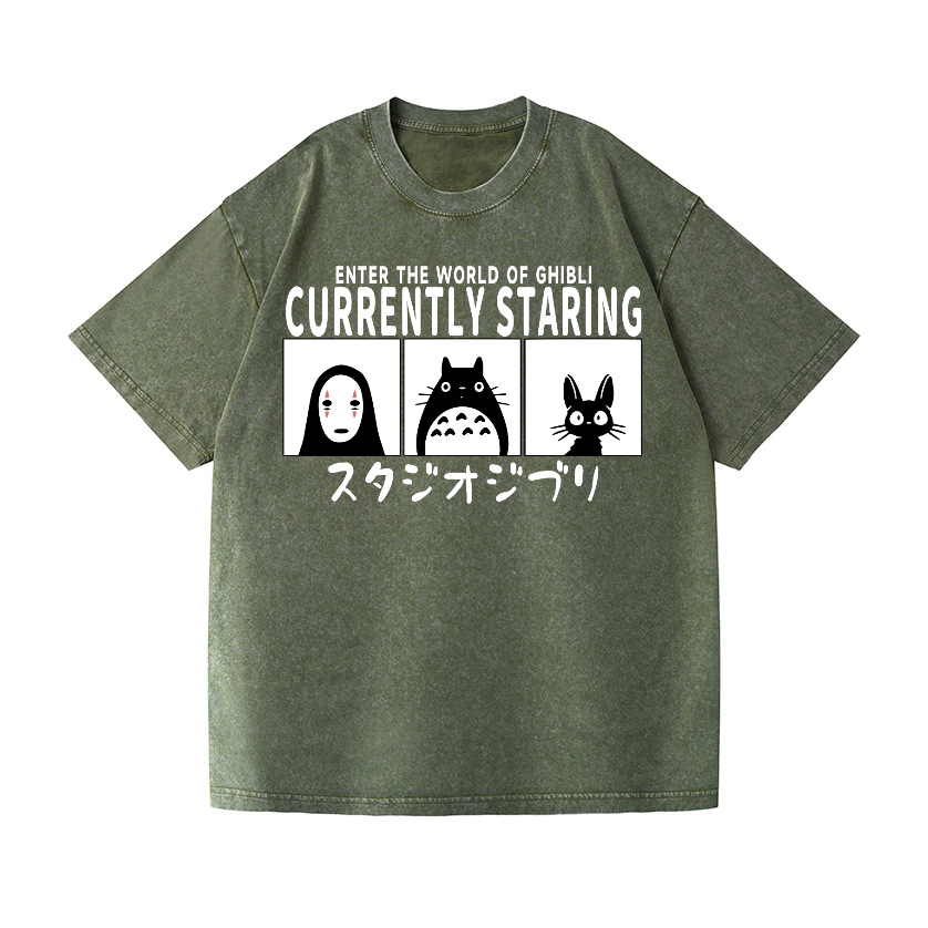 Ghibli No Face Kaonashi Totoro Vintage Wash Japanese Design T-Shirt