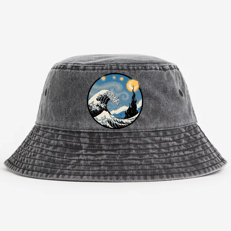 The Great Wave Off Kanagawa Vintage 100% Cotton Bucket Hat