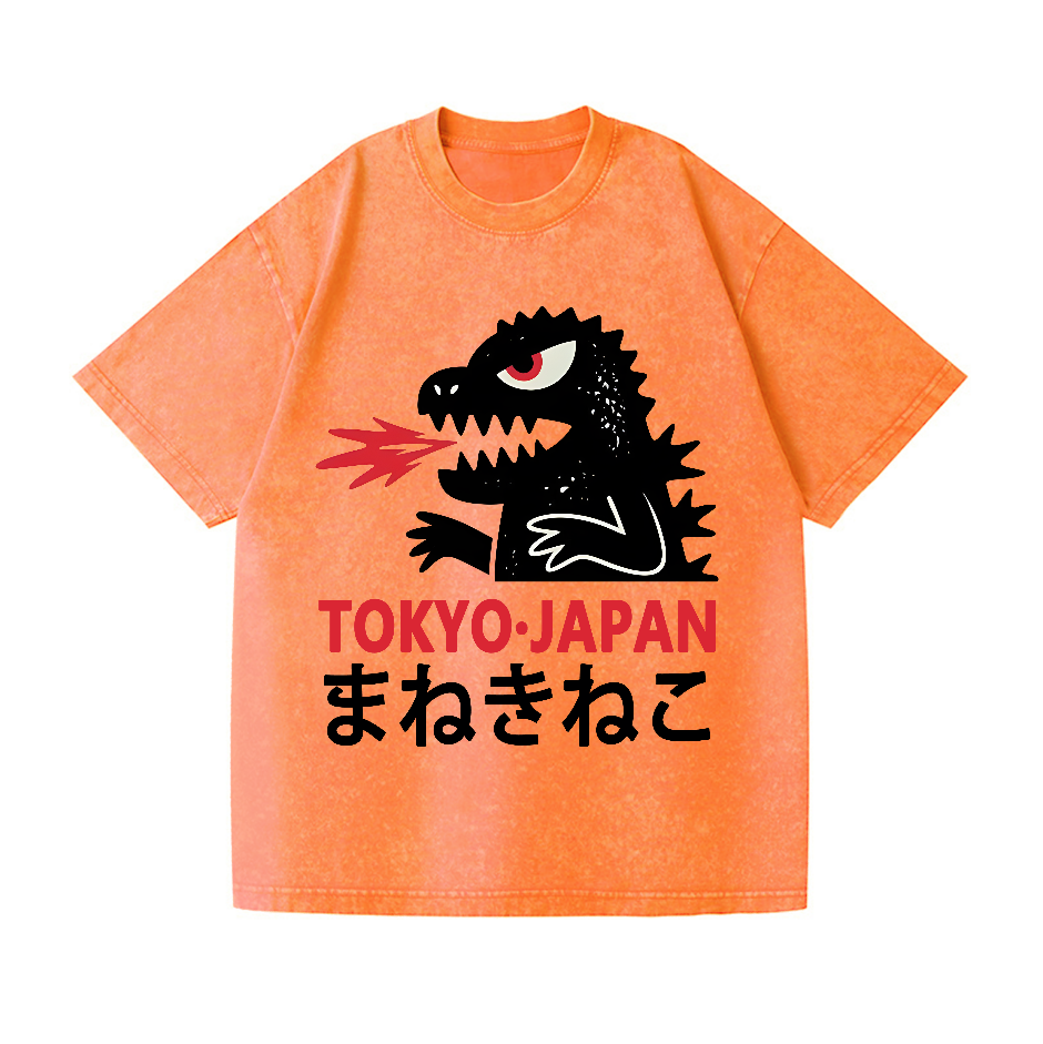 Kaiju Vintage Wash Japanese Design T-Shirt