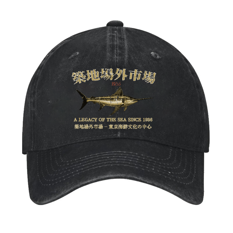 Tsukiji Market Fish Vintage Cotton Cap