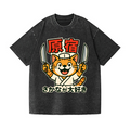 Haruajuku Cat Vintage Wash Japanese Design T-Shirt
