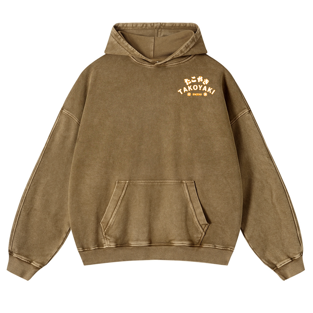 Takoyaki Octopus Vintage Washed Cotton Back Art Hoodie