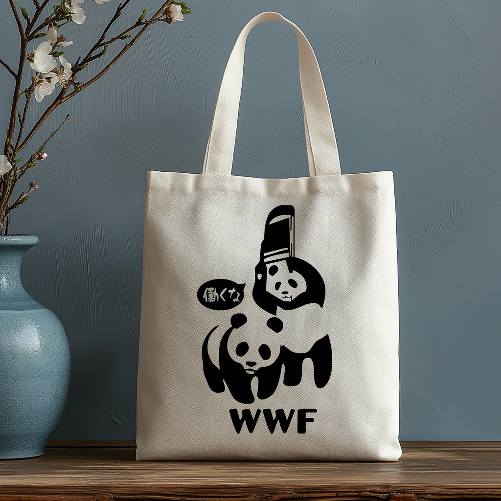WWF Panda Japanese Style Canvas Tote Bag