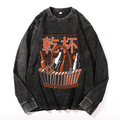 Vintage Cotton Wash Crewneck Long-Sleeve T-Shirt