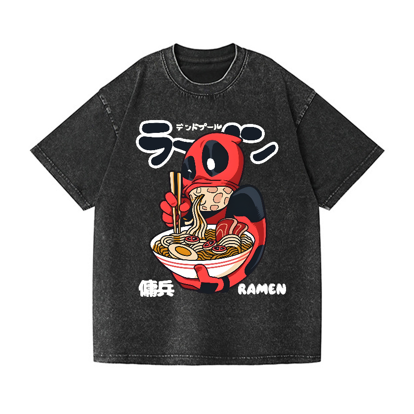 Ramen Hero Vintage Wash Japanese Design T-Shirt