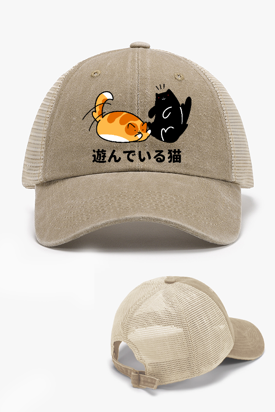 Cat Vintage Cotton Breathable Hat