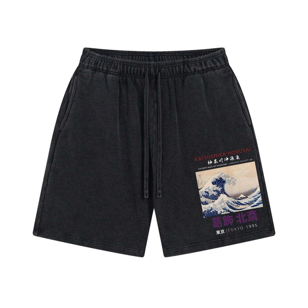 The Great Wave off Kanagawa Katsushika Hokusai Vintage Pure Thick Cotton Shorts