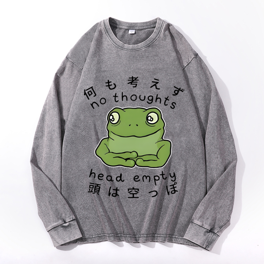 Vintage Cotton Wash Crewneck Long-Sleeve T-Shirt