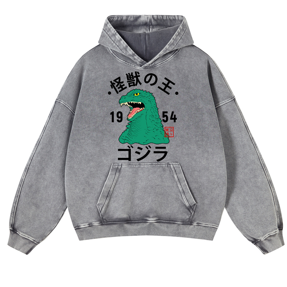 Kaiju Vintage Washed Thick Cotton Hoodie