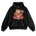 Tiger Ramen Vintage Washed Thick Cotton Hoodie