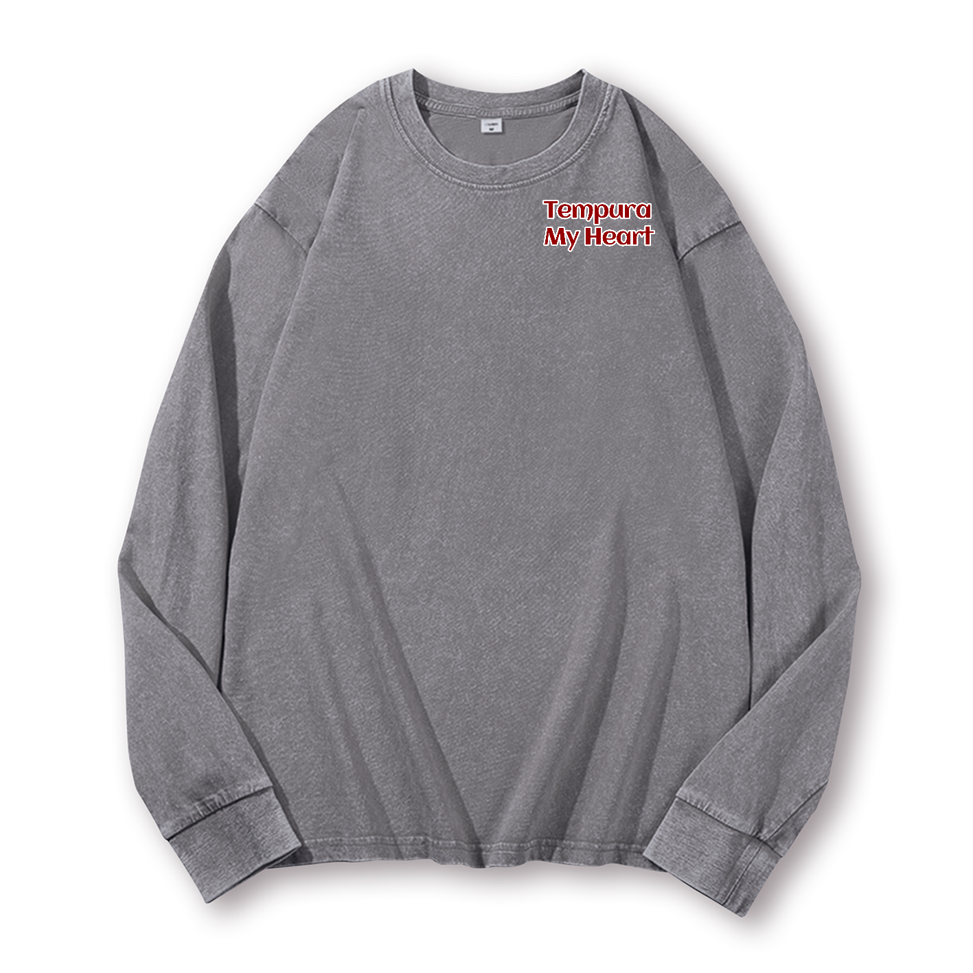 Tempura Vintage Washed Cotton Back Art Long-sleeve T-shirt