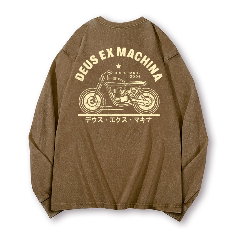 Deus Ex Machina Vintage Washed Cotton Back Art Long-sleeve T-shirt