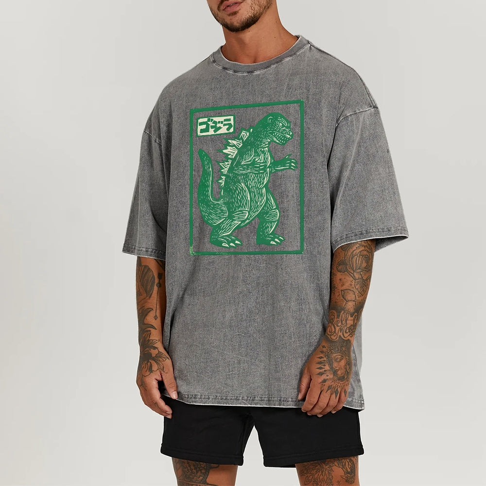 Kaiju Totem Washed Vintage Short Sleeves T-Shirt
