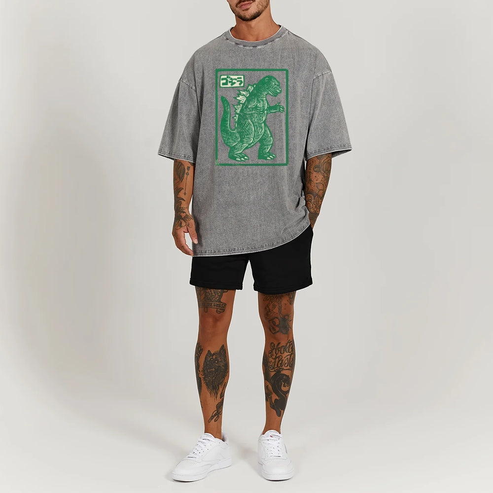 Kaiju Totem Washed Vintage Short Sleeves T-Shirt