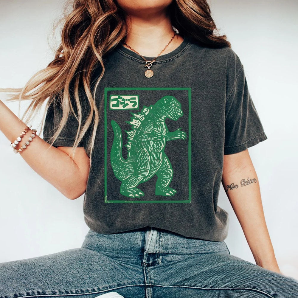 Kaiju Totem Washed Vintage Short Sleeves T-Shirt