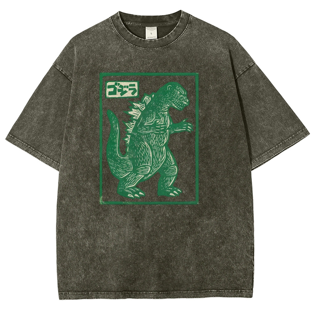 Kaiju Totem Washed Vintage Short Sleeves T-Shirt