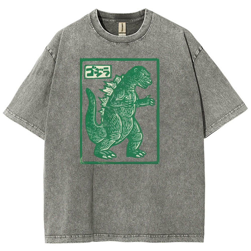 Kaiju Totem Washed Vintage Short Sleeves T-Shirt