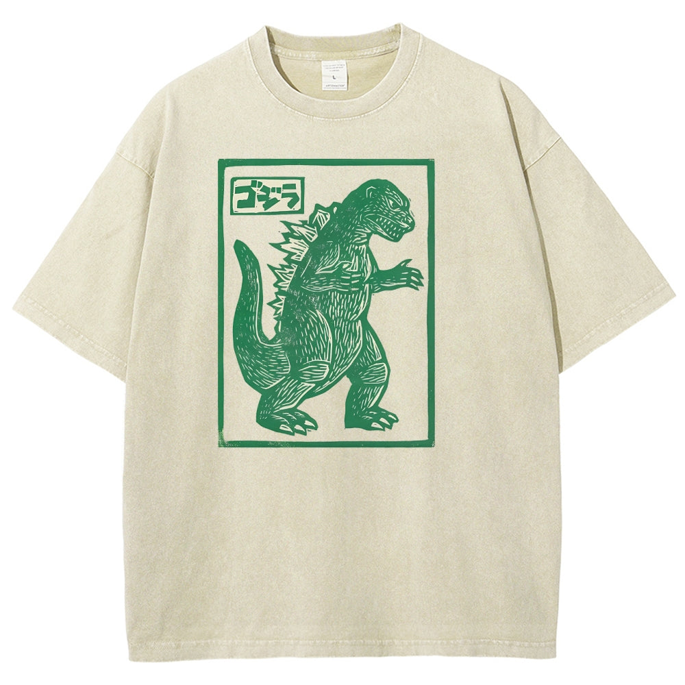 Kaiju Totem Washed Vintage Short Sleeves T-Shirt