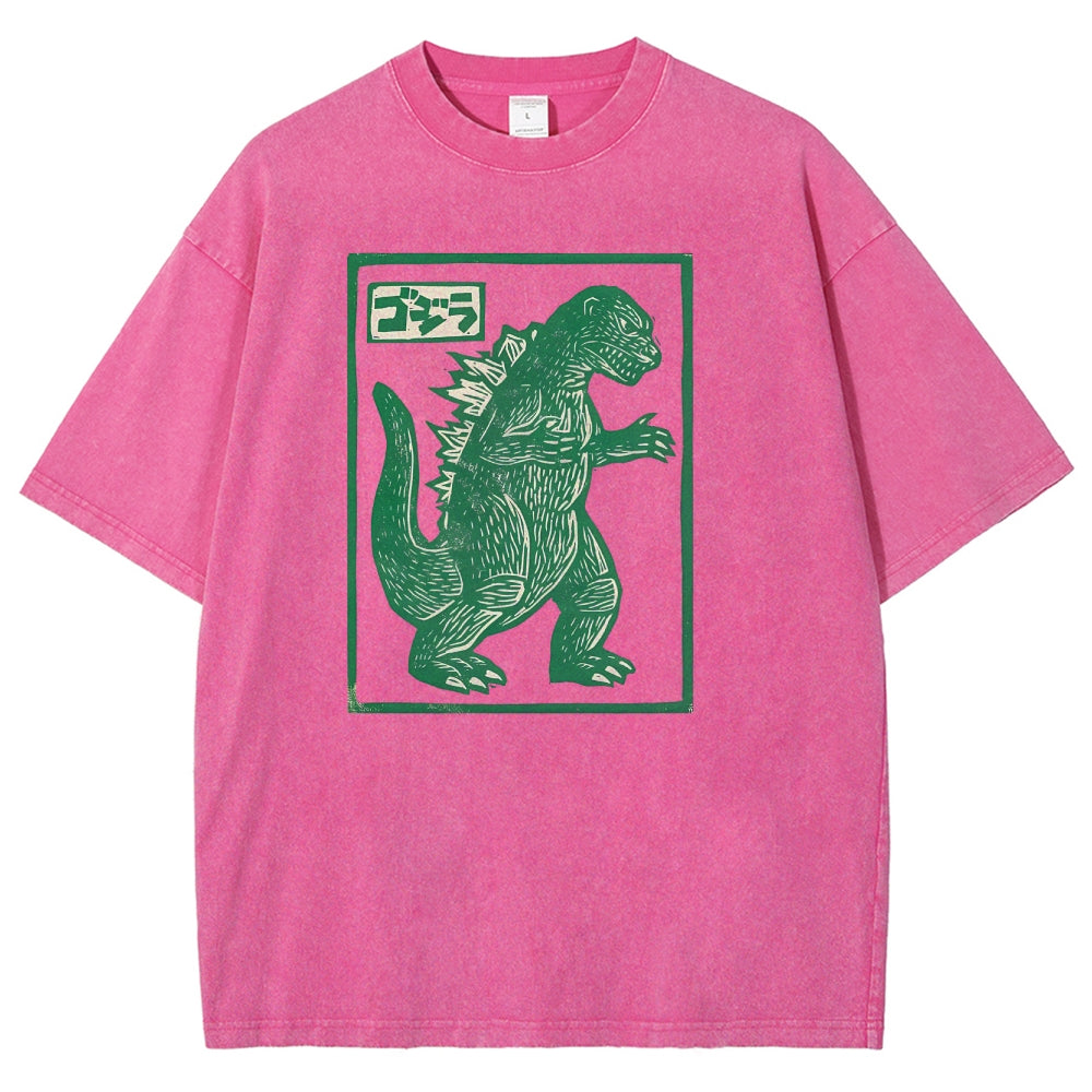 Kaiju Totem Washed Vintage Short Sleeves T-Shirt