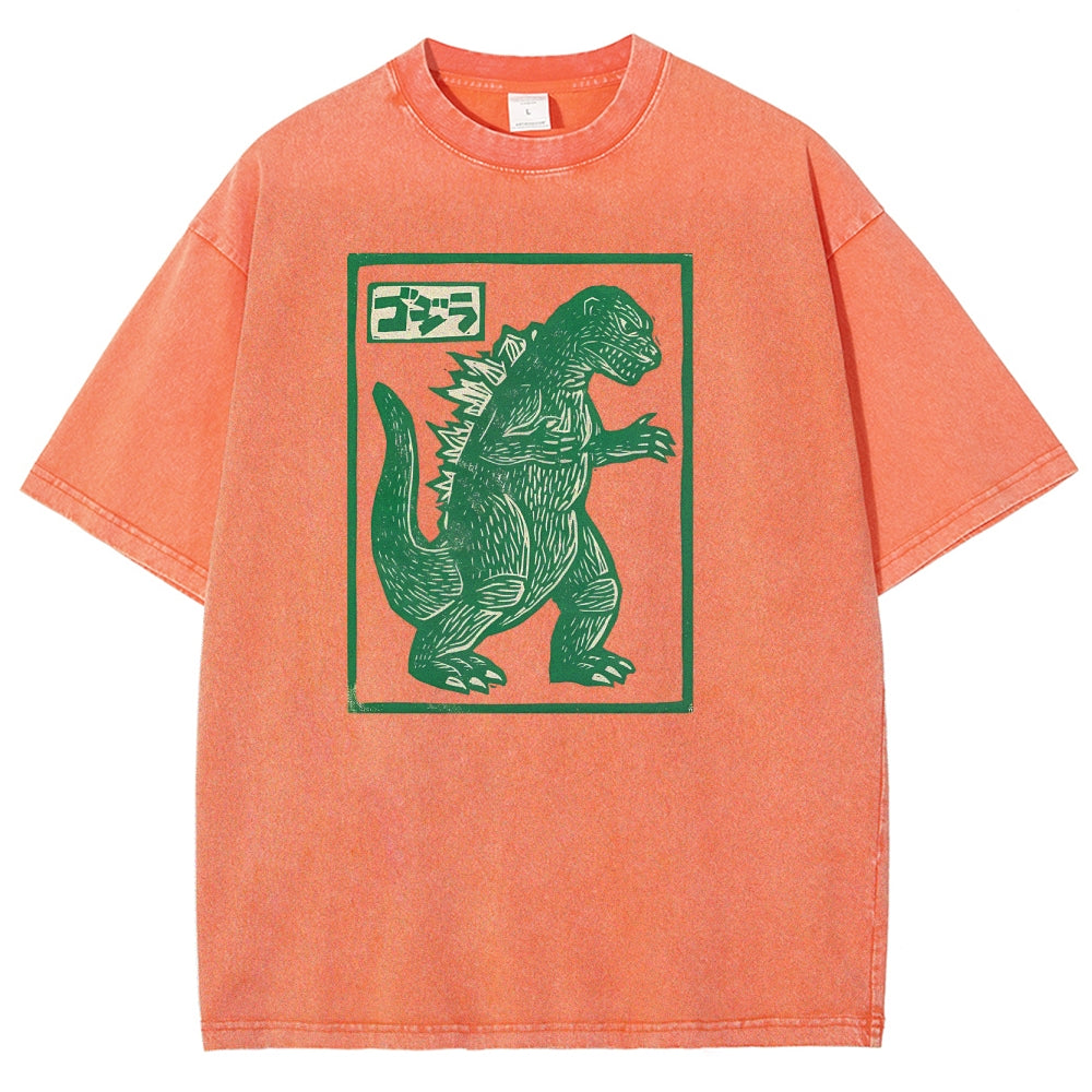 Kaiju Totem Washed Vintage Short Sleeves T-Shirt