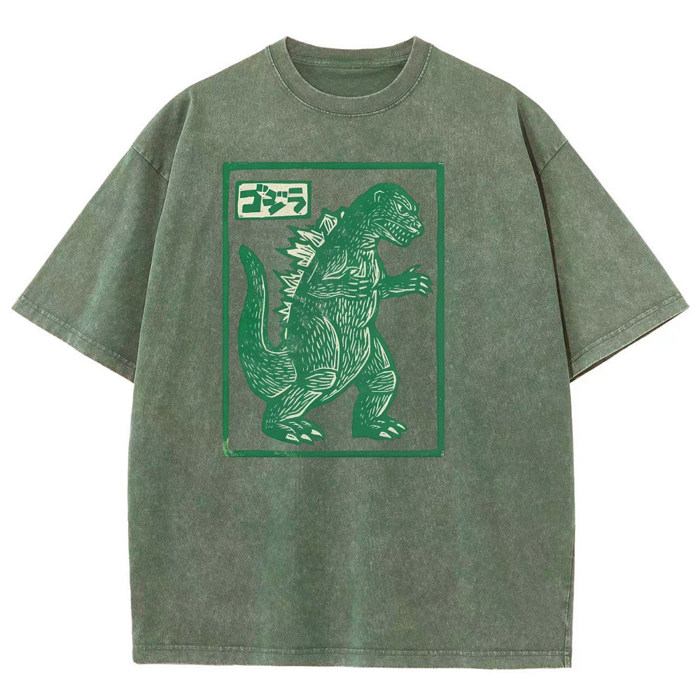 Kaiju Totem Washed Vintage Short Sleeves T-Shirt