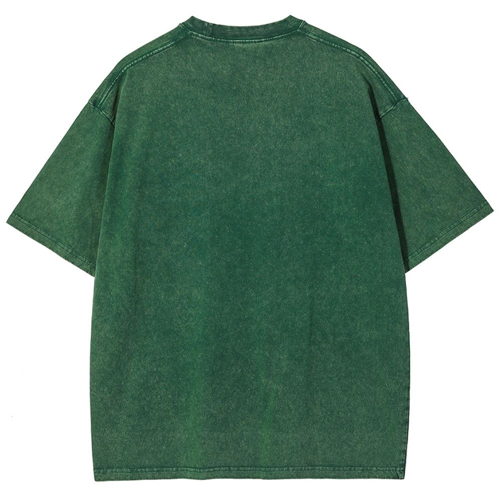 Kaiju Pattern Washed Vintage Short Sleeves T-Shirt