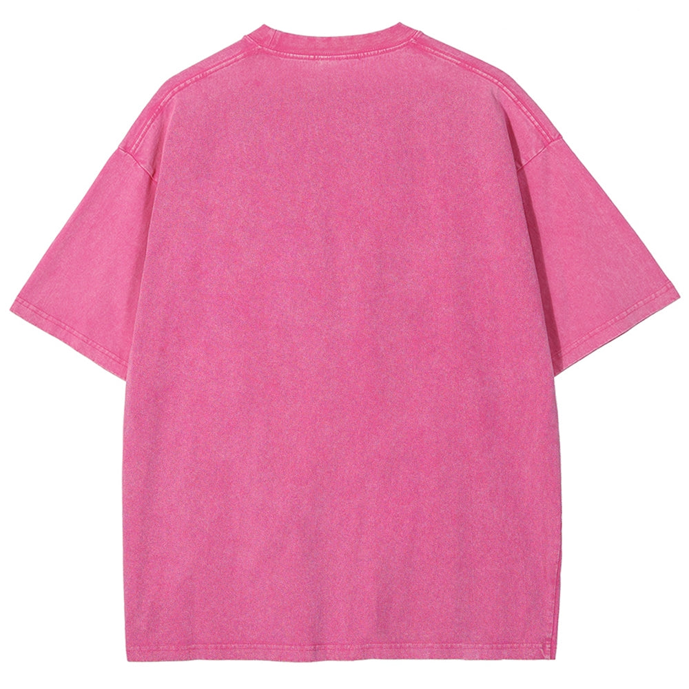 Kaiju Pattern Washed Vintage Short Sleeves T-Shirt