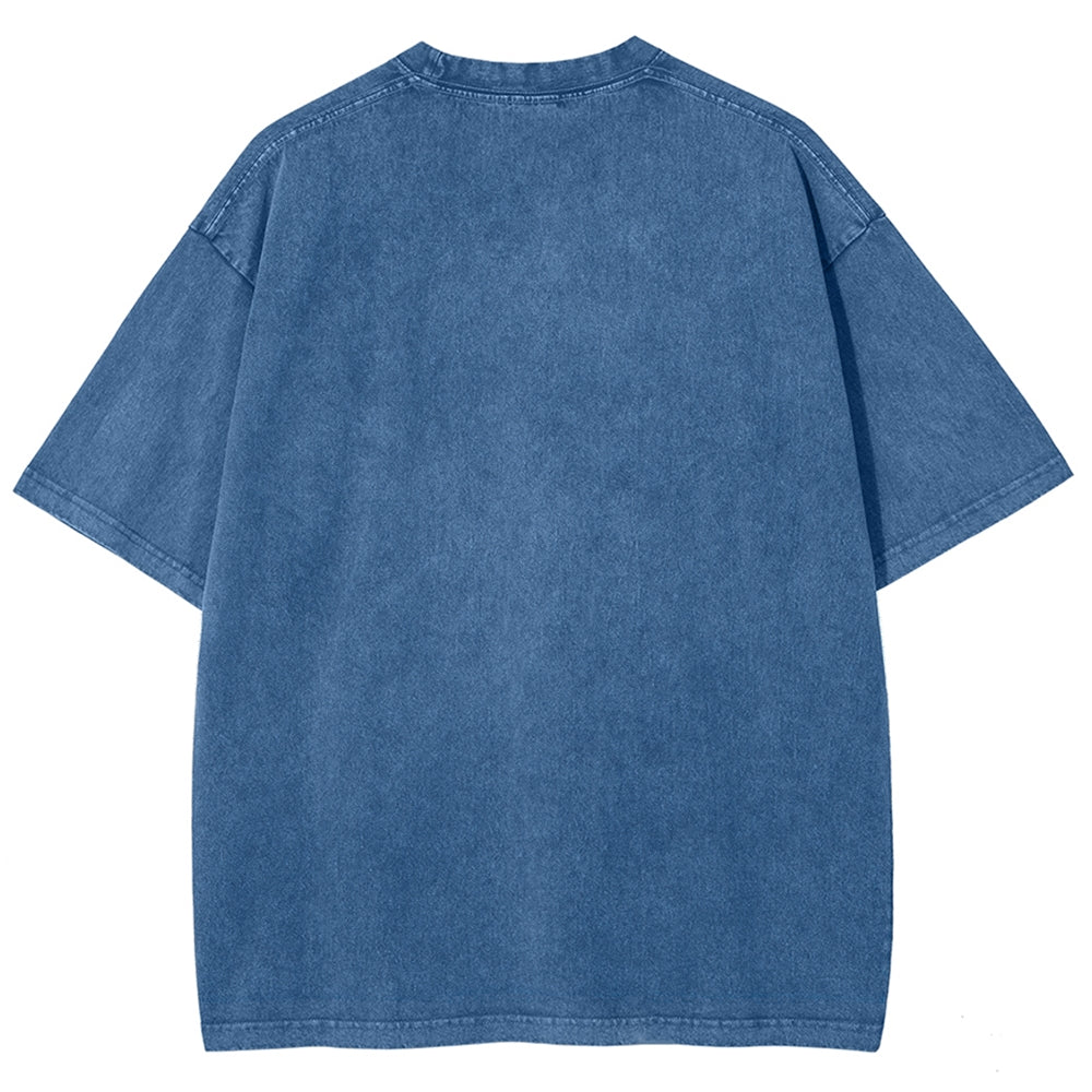 Kaiju Pattern Washed Vintage Short Sleeves T-Shirt