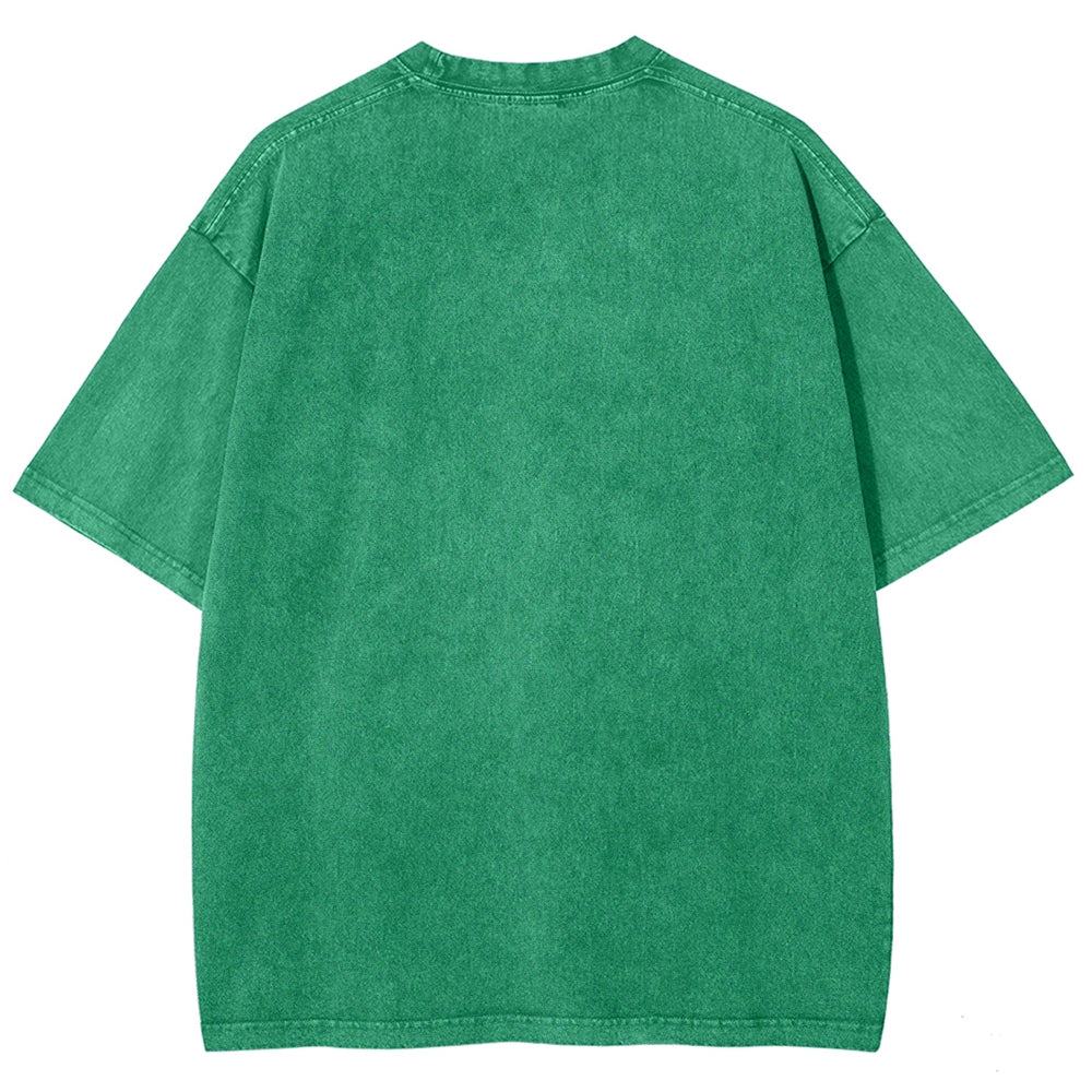 Kaiju Pattern Washed Vintage Short Sleeves T-Shirt