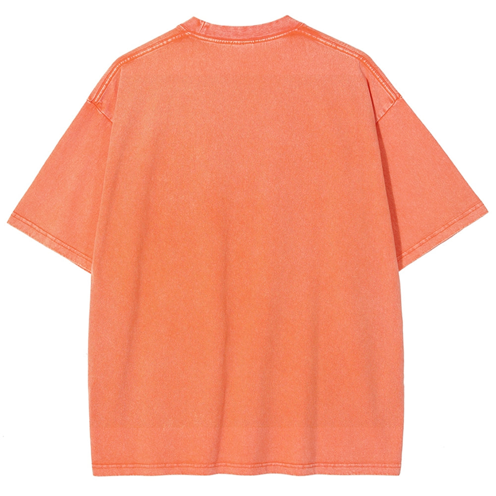 Kaiju Pattern Washed Vintage Short Sleeves T-Shirt