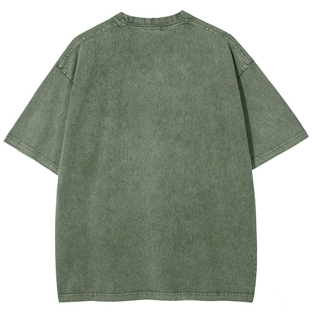 Kaiju Pattern Washed Vintage Short Sleeves T-Shirt