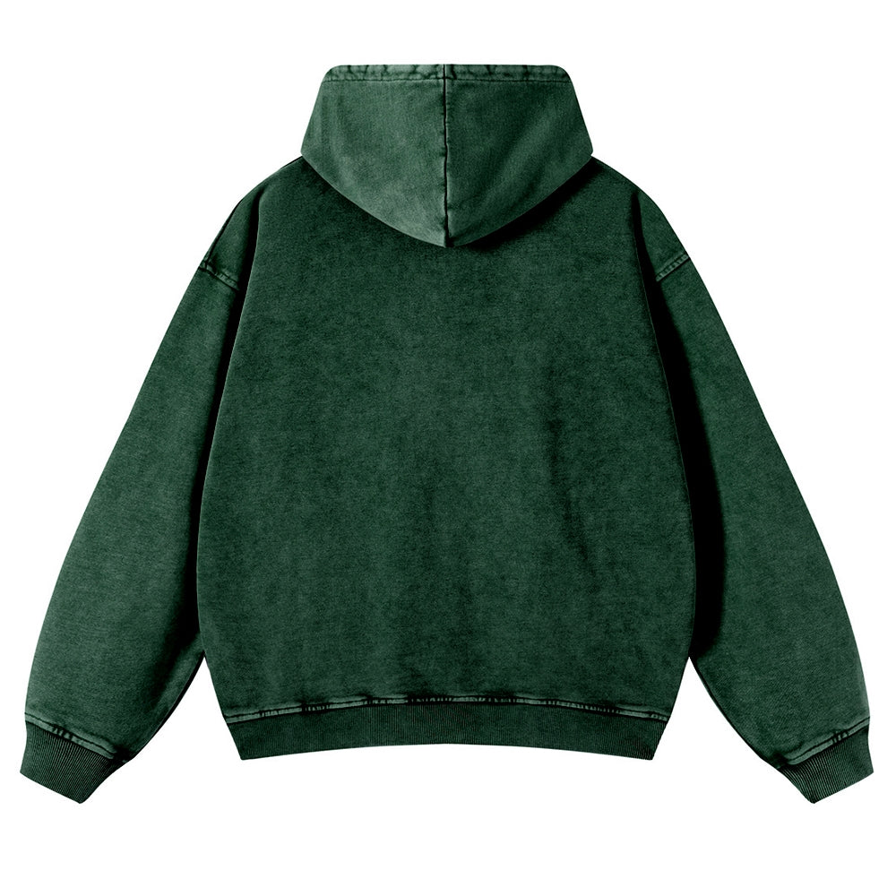Japanese Kaiju Wave Ukiyoe Vintage Washed Hoodie
