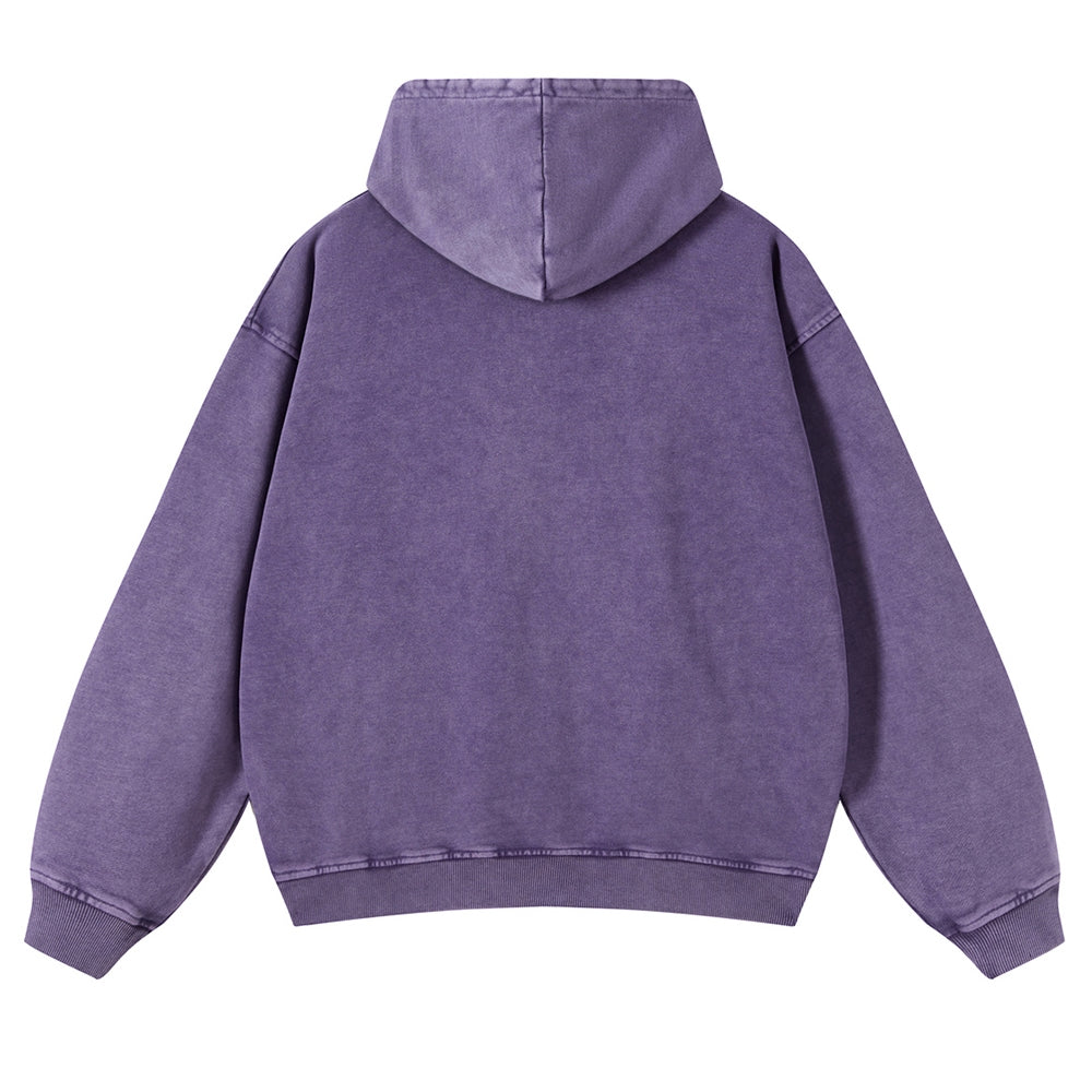 Japanese Kaiju Wave Ukiyoe Vintage Washed Hoodie