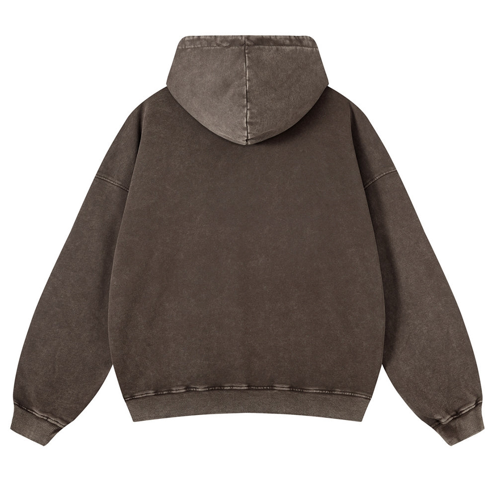 Japanese Kaiju Wave Ukiyoe Vintage Washed Hoodie