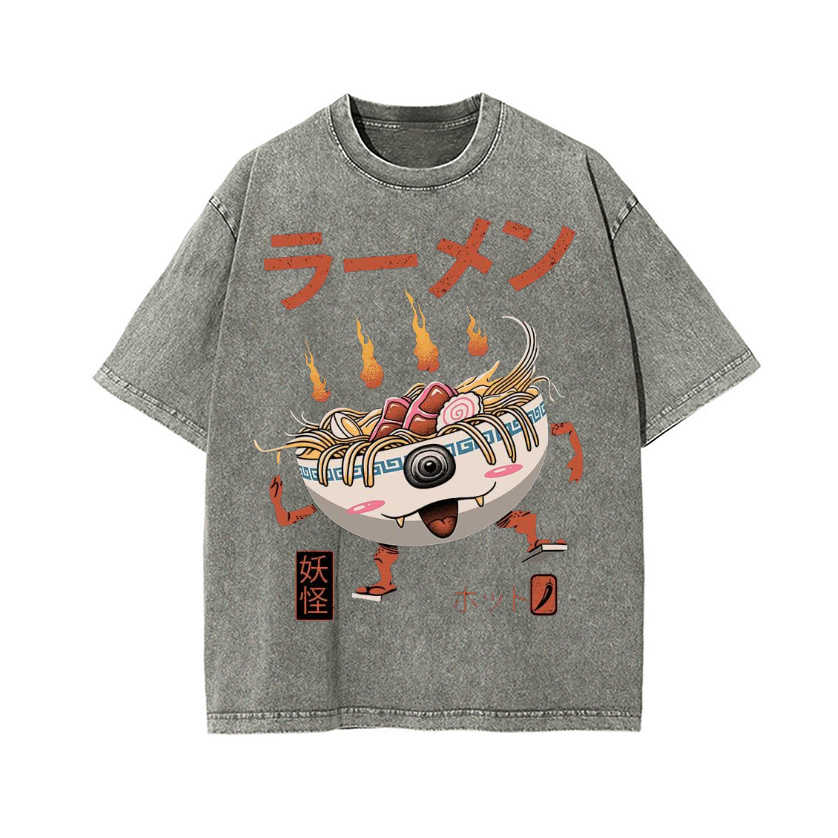 Ramen Monster Vintage Wash Japanese Design T-Shirt