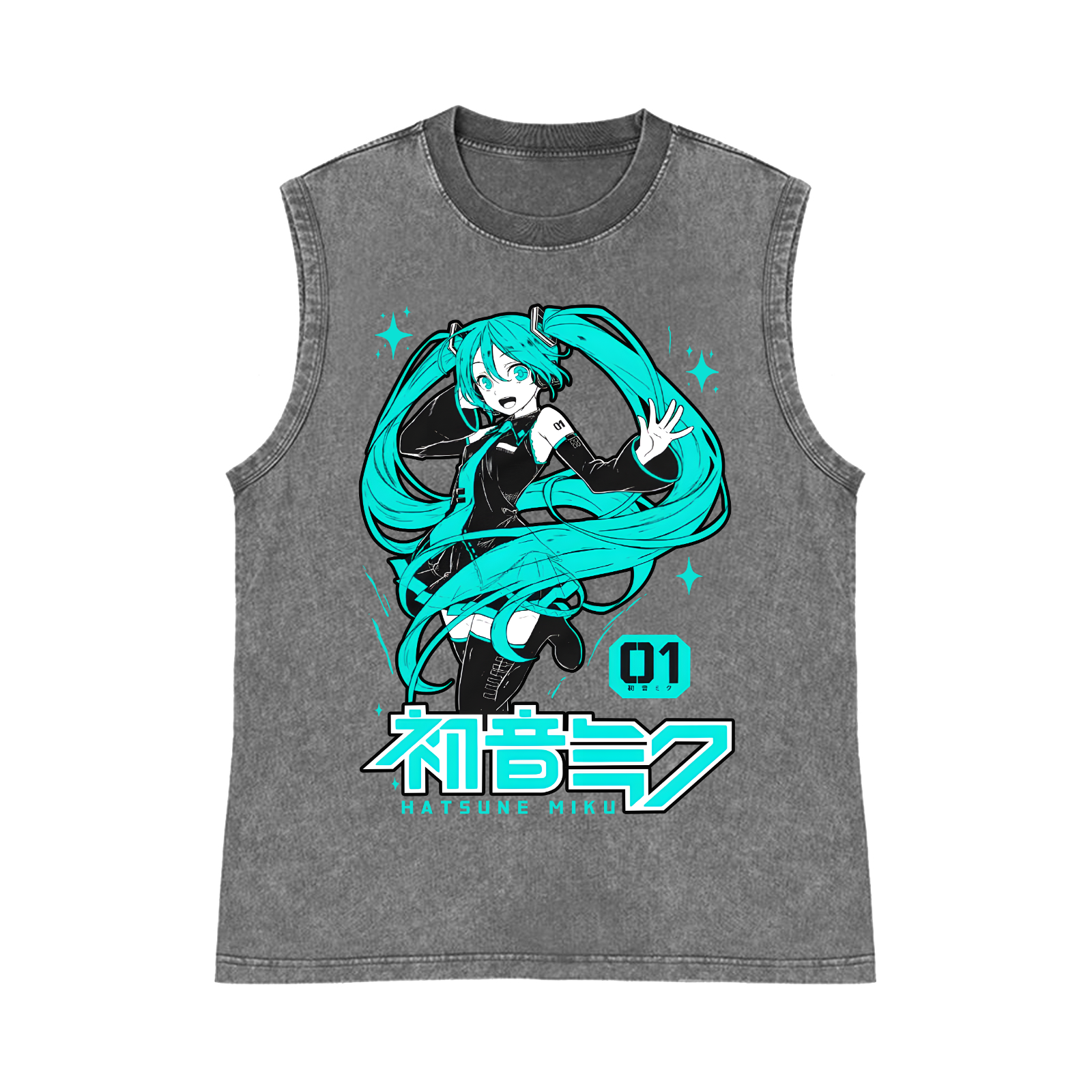 Hatsune Miku Pure Cotton Wash-Dyed Sleeveless Tank Top