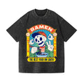 Ramen Skull Vintage Wash Japanese Design T-Shirt