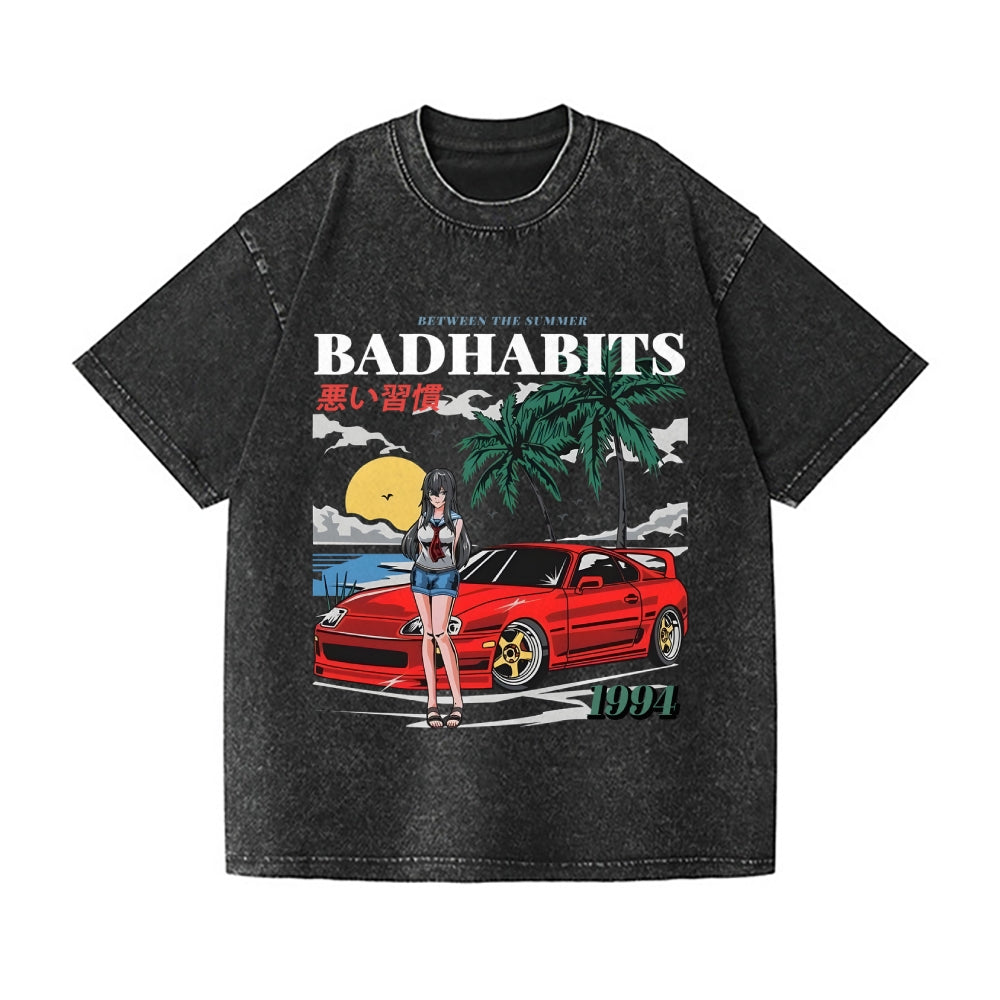 Toyota A80 Supra Car  Vintage Wash Japanese Design T-Shirt