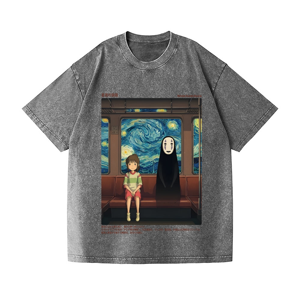 Ghibli Spirited Away No Face Vintage Wash Japanese Design T-Shirt